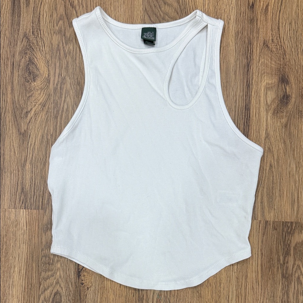 Wild Fable White Ribbed Tank Top